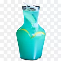 奶昔，橙汁，蓝色夏威夷柠檬水-牛奶喷溅