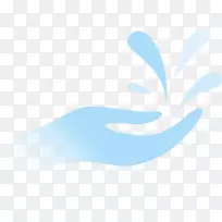 蓝色商标字体-水滴