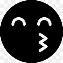 表情笑脸电脑图标眨眼-吻笑脸