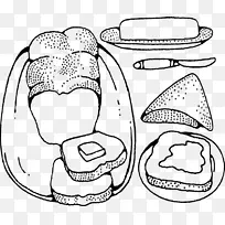 花生酱和果冻三明治面包店面包白面包夹艺术黄油