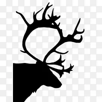驯鹿剪影圣诞剪贴画鹿头