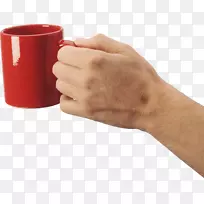 咖啡杯手夹艺术握手