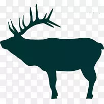 麋鹿驼鹿剪影夹艺术鹿头