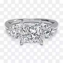 订婚戒指公主切割钻石订婚戒指