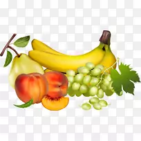 水果浆果、蔬菜、葡萄、香蕉-水果篮