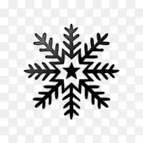 雪花闪烁，小明星剪贴画-黑白相间