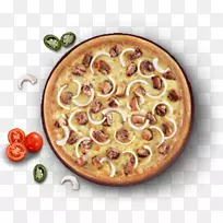多米诺披萨，墨西哥菜，烧烤，鸡肉比萨，奶酪-非素食食品