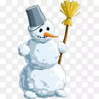 雪人扫帚夹艺术-雪人