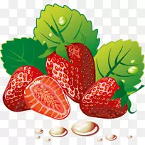 草莓馅饼水果食品阿莫罗多牛奶飞溅