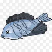 鱼类脊椎动物涂鸦