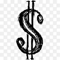 美元符号绘制货币符号-涂鸦
