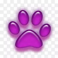 狗猫爪子桌面壁纸夹艺术.水彩紫色