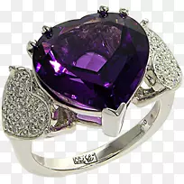 钻石紫色戒指珠宝克拉-钻石戒指