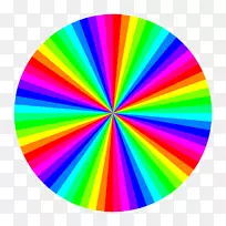 彩虹六边形规则多边形圆剪贴画.彩虹