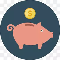 小猪银行金融电脑图标钱币储蓄罐