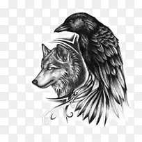 普通乌鸦印度狼纹身画-印度人