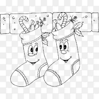 圣诞老人圣诞长筒袜着色书-地拉玛拉