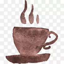 咖啡杯水彩画剪贴画咖啡杯