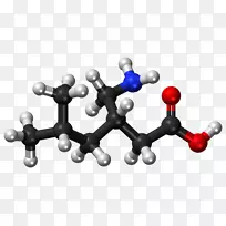 γ-氨基丁酸球棒模型羧酸模型