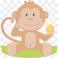猴宝宝灵长类剪贴画-黑猩猩
