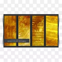 现代艺术木材染色画框.金色纹理