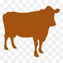 安格斯牛肉牛剪影剪贴画-农场动物