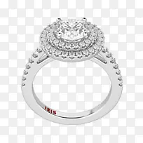 订婚戒指钻石切割公主切割光环