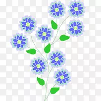 花卉蓝色剪贴画-花卉