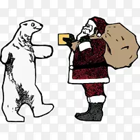 北极熊圣诞老人圣诞剪贴画-北极熊