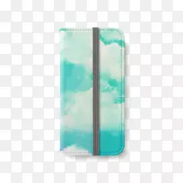 绿松石茶色长方形微软蔚蓝-水彩画天空