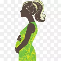 怀孕剪影妇女-怀孕