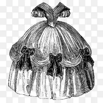 19世纪60年代晚礼服舞会礼服-时尚插图