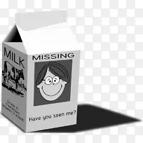 牛奶纸箱上的照片失踪人士剪贴画-牛奶
