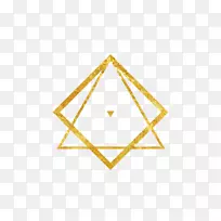 三角形面积对称图案-金线