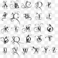 纹身艺术家刻字字体.首字母