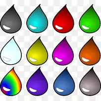 水计算机图标下降颜色剪辑艺术.颜色