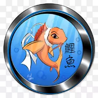 脊椎动物卡通动物鱼-锦鲤