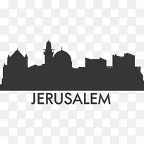 耶路撒冷墙壁贴纸组织-城市剪影