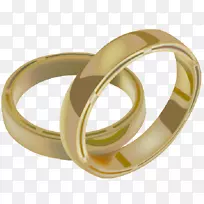 结婚戒指，婚礼邀请函，剪贴画-花环