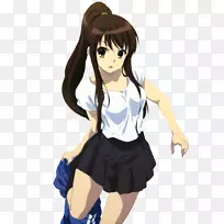 Yuki Nagato mikuru Asahina Haruhi Suzumiya Kyon Ryoko Asakura-长发