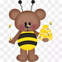 蜜蜂熊昆虫画夹艺术-蜜蜂