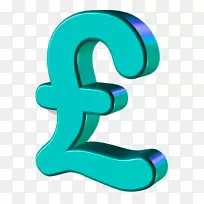 英镑标志英镑货币符号货币-浅蓝色