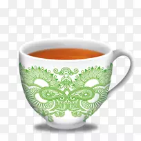 绿茶冰茶咖啡碟绿茶