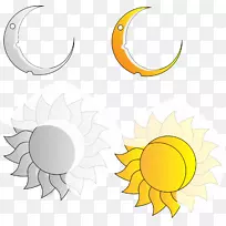 新月剪贴画-太阳PNG