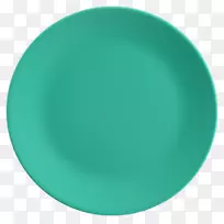 餐具绿松石色黄绿圆