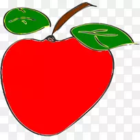 苹果绘画剪贴画-红苹果