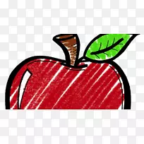 粉笔画苹果黑板剪贴画红苹果