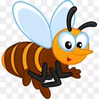 西方蜜蜂昆虫传粉器剪贴画-蜜蜂