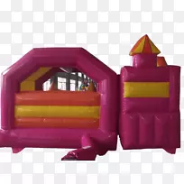 紫色洋红色充气玩具-城堡公主
