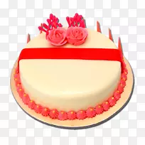 生日蛋糕红天鹅绒蛋糕糖霜结冰婚礼蛋糕-红色天鹅绒